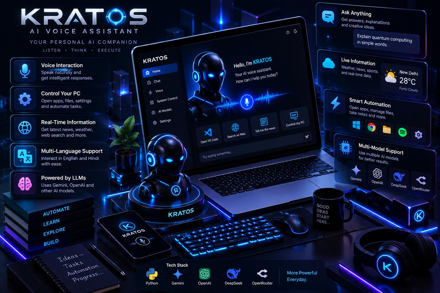 KRATOS AI — Voice Assistant preview